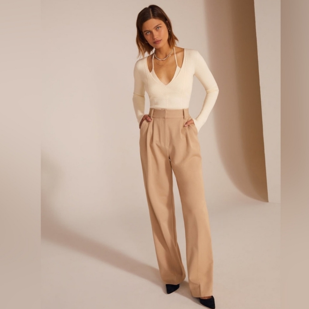 Favorite Daughter Classic Tan Wide Leg Chinos - Picture 4 of 15